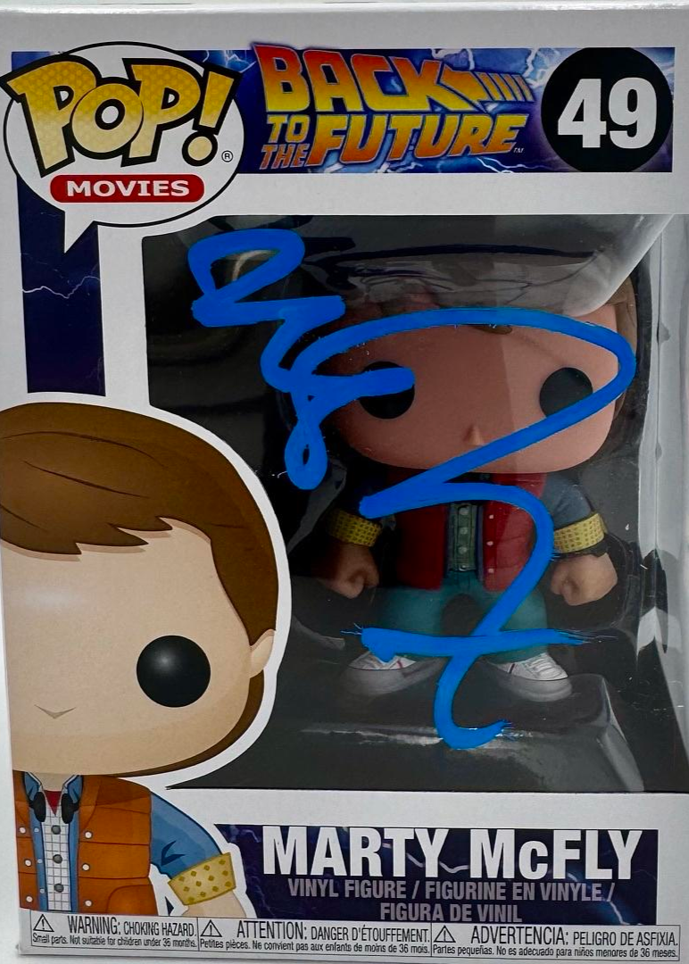 Michael J Fox Signed Funko Pop #49 Marty McFly Back To The Future - Beckett COA #05